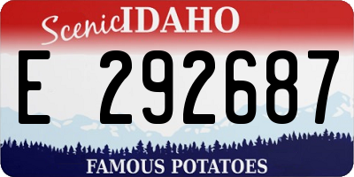 ID license plate E292687