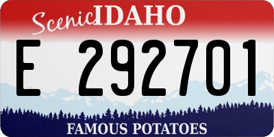 ID license plate E292701