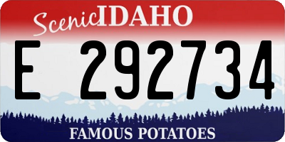ID license plate E292734