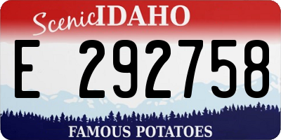 ID license plate E292758