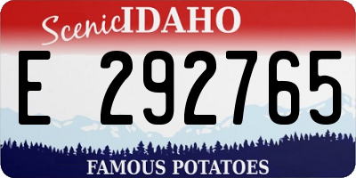 ID license plate E292765