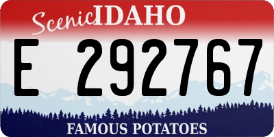 ID license plate E292767
