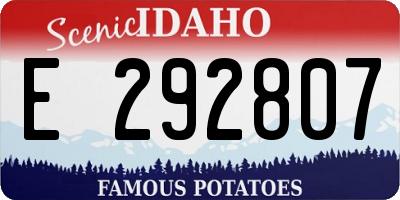 ID license plate E292807