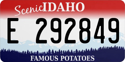 ID license plate E292849