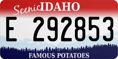 ID license plate E292853