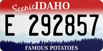 ID license plate E292857