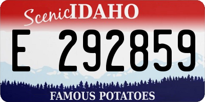 ID license plate E292859