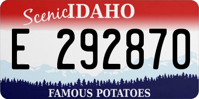 ID license plate E292870