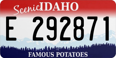 ID license plate E292871
