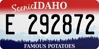 ID license plate E292872