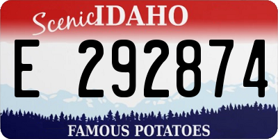 ID license plate E292874