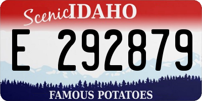 ID license plate E292879