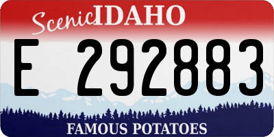 ID license plate E292883
