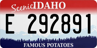 ID license plate E292891