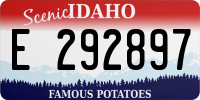 ID license plate E292897