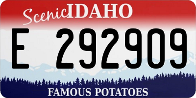 ID license plate E292909