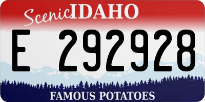 ID license plate E292928