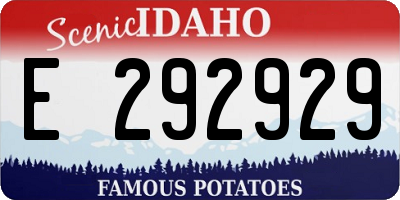ID license plate E292929
