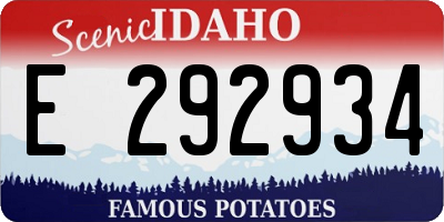 ID license plate E292934