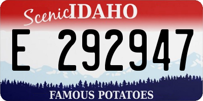 ID license plate E292947