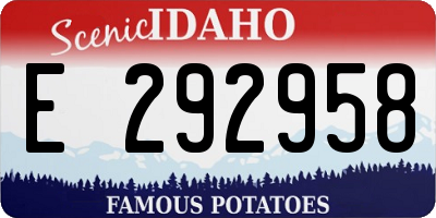ID license plate E292958