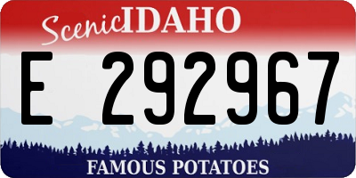 ID license plate E292967