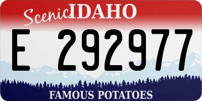 ID license plate E292977