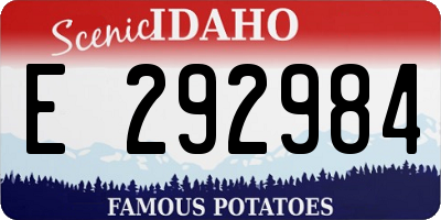 ID license plate E292984