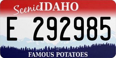 ID license plate E292985