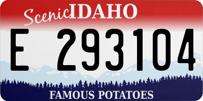 ID license plate E293104