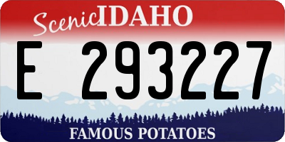ID license plate E293227