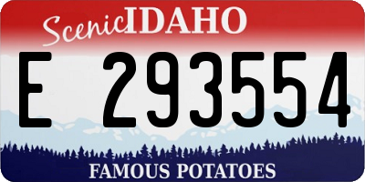 ID license plate E293554
