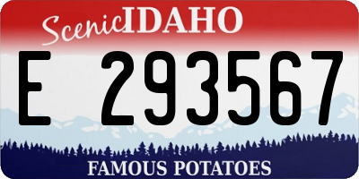 ID license plate E293567