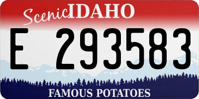 ID license plate E293583