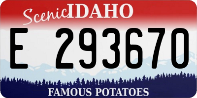ID license plate E293670