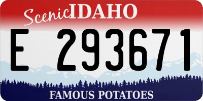 ID license plate E293671