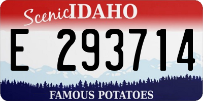 ID license plate E293714