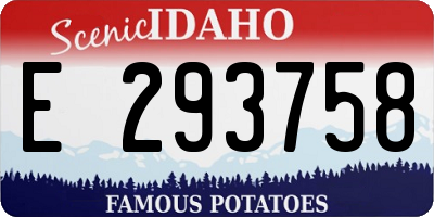 ID license plate E293758