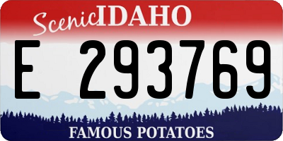 ID license plate E293769