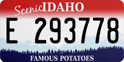 ID license plate E293778