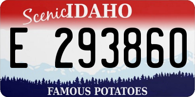 ID license plate E293860