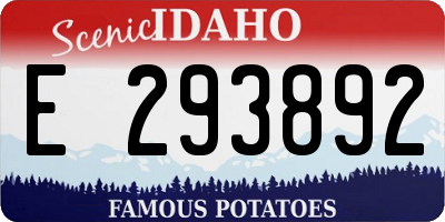 ID license plate E293892