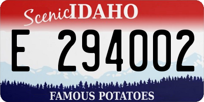ID license plate E294002