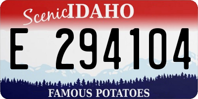 ID license plate E294104