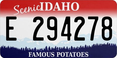 ID license plate E294278