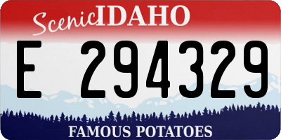 ID license plate E294329