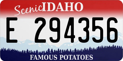 ID license plate E294356