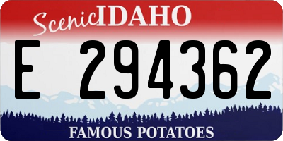 ID license plate E294362