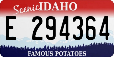 ID license plate E294364
