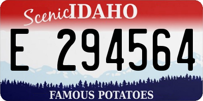 ID license plate E294564